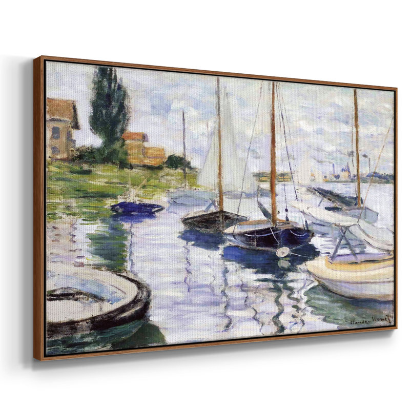 " Boats At Petit ", Walnut, 25" H x 37" W x 2" D