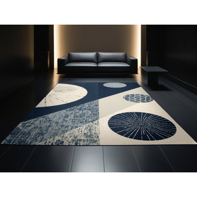 Tapis moelleux moelleux à imprimé bloc Elbridge