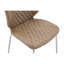 Ensemble de 2 chaises d'appoint, revêtement en cuir véritable touffeté à losanges Mid-Century, pieds en métal, beige doux, L 23,23 po x l 19,29 po x H 31,5 po