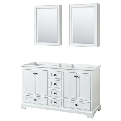 Base de salle de bain double 59 po uniquement meuble-lavabo Deborah