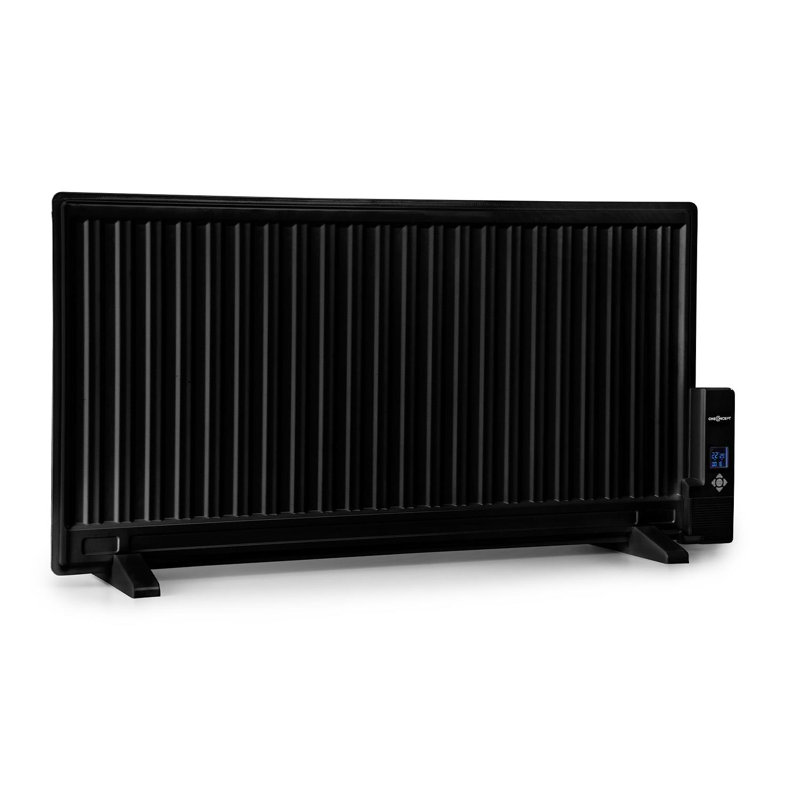 OneConcept Wallander 1000 Watt Space Heater with Adjustable Thermostat, Black