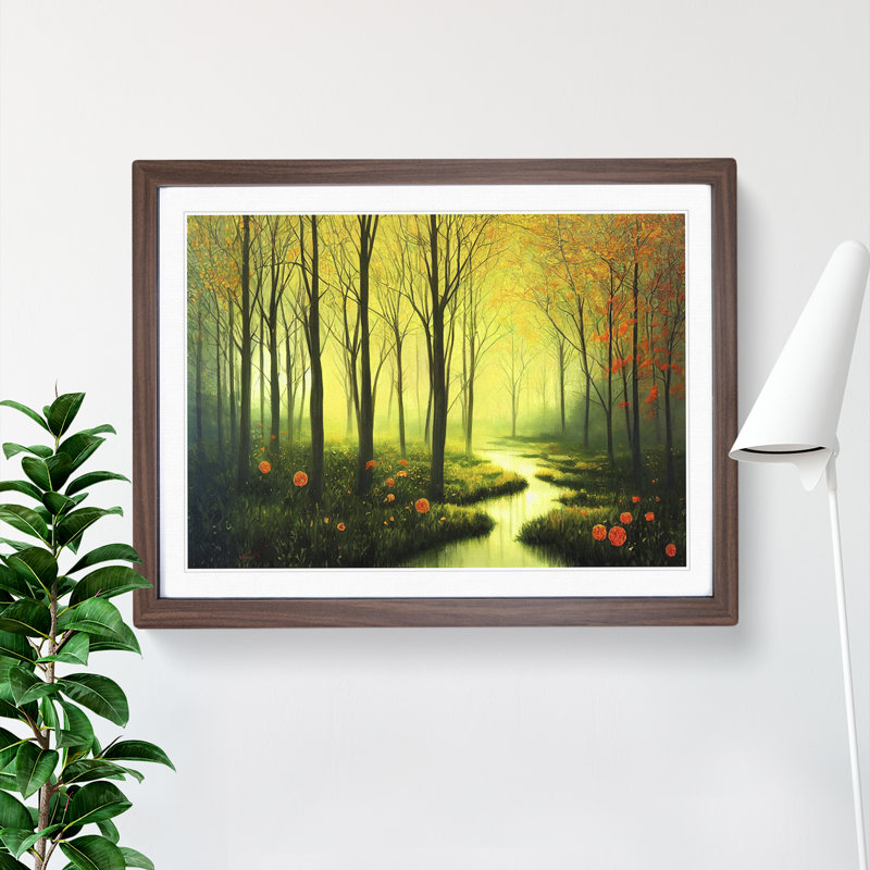 Spring Forest Flowers Vol.4 - Framed Print, 25cm H x 34cm W x 2cm D, Walnut Framed
