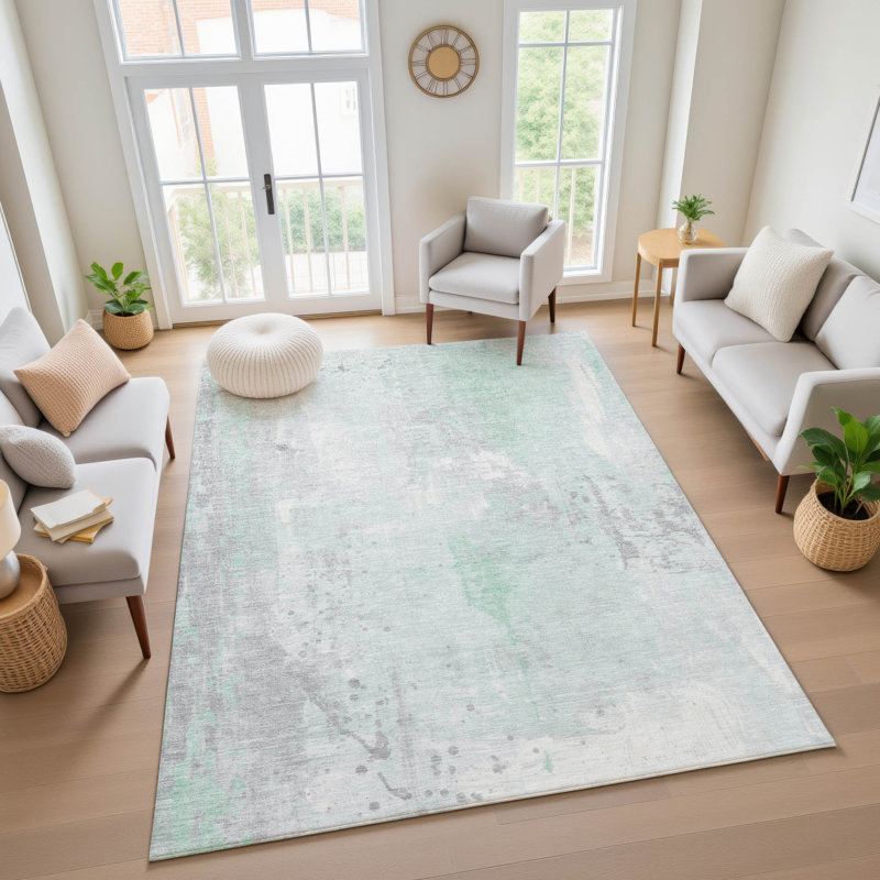 Premium Machine Washable Giacchetto AMF1840 Abstract Rug, Rectangle 9' x 12'