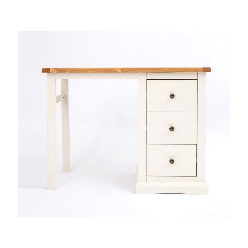 Dressing Table, Off White, Antique Brass