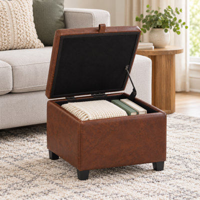 Repose-pieds en simili cuir avec rangement pour le salon