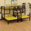 Lit superposé triple en métal durable avec tablettes de rangement et escalier intégré-538452807