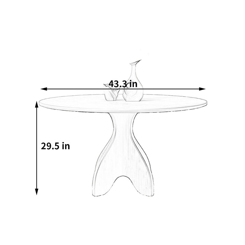 Stylish and unique dining table, 29.5"H x 43.30"L x 43.3"W