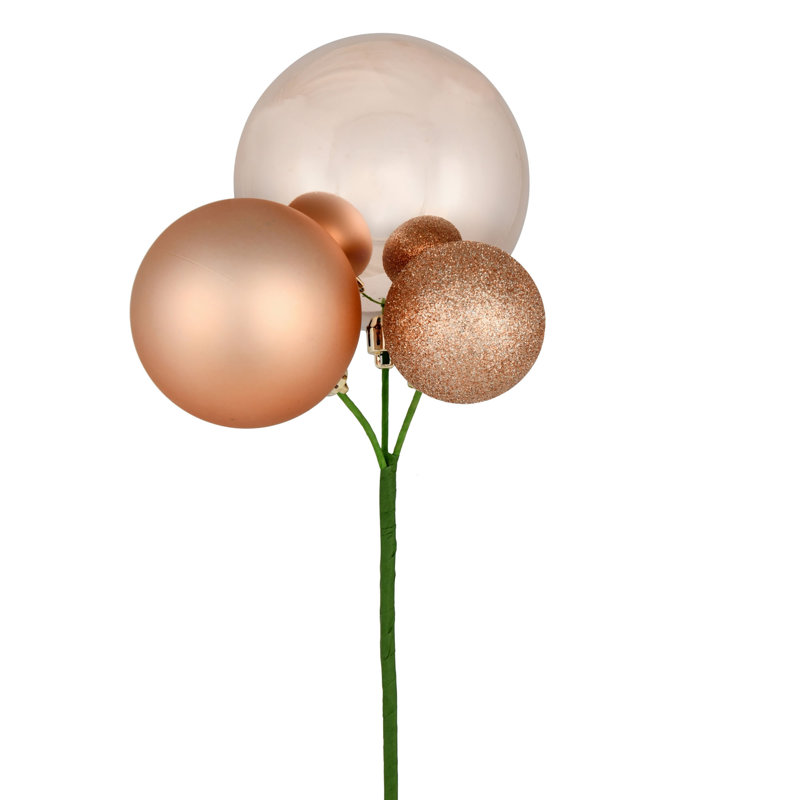 Ornement en forme de boule 18 po, 3 par sac, Café au lait