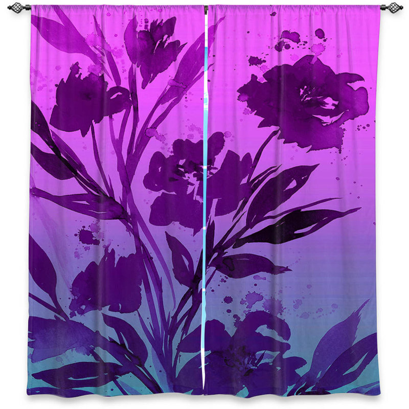 Panneaux de rideaux obscurcissants synthétiques à motif floral, l 20 po x L 61 po