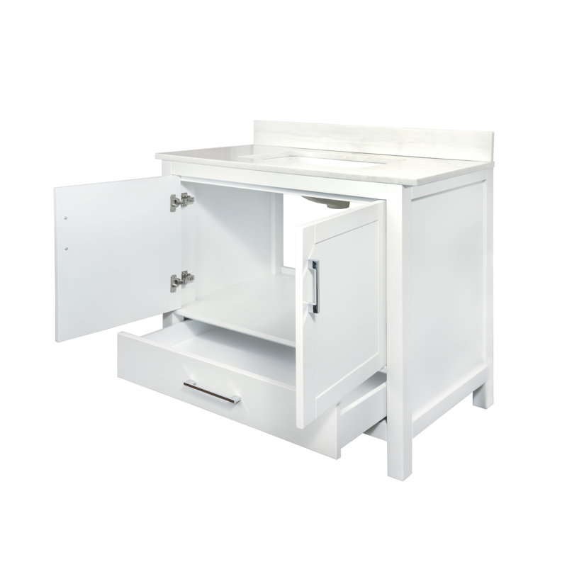Ensemble de meuble-lavabo simple 31 po avec miroir Frieder Carmela