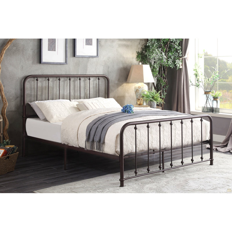 Grand lit plateforme pour lit 1 pièce, Bronze Antique, Grand lit