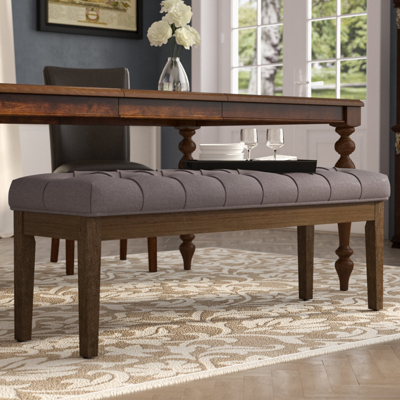 Dukinfield Upholstered Bench, Brown, Dark Gray Linen