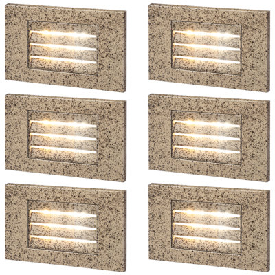 Commercial Grade 120V Line Voltage LED Step Lights, Dimmable Aluminum Stair Lights for Indoor/Outdoor, Horizontal, 3CCT, CRI 90, Pebble Gray