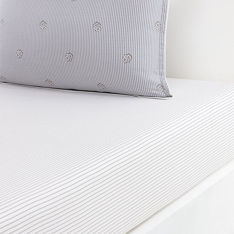 Double B 100% Cotton Standard Striped Fitted Sheet, Queen Fitted Sheet