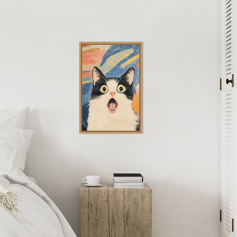 «Really Scream Cat» par Melloi, reproduction d'art sur toile encadrée, H 23 po x l 16 po