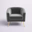 Fauteuil demi-tonneau en velours de 35,8 po Lucciano-1045929889