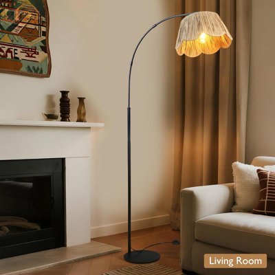 Rattan Woven Living Room Floor Lamp