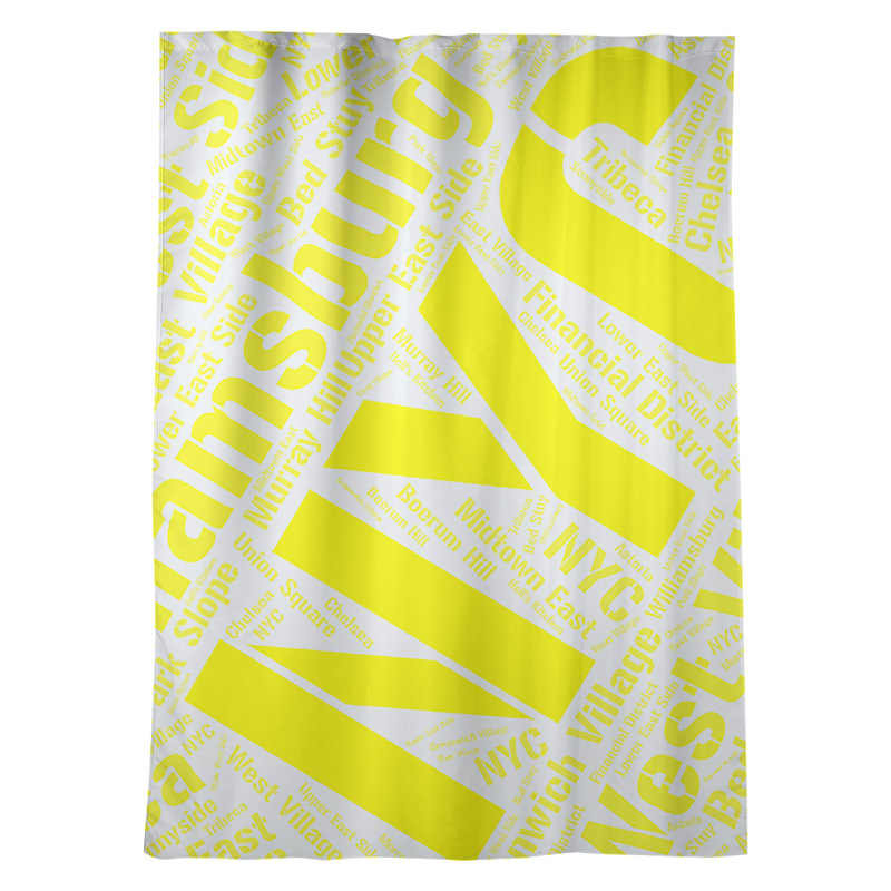 Panneau de rideau simple obscurcissant avec passe-tringle, Jaune, New York