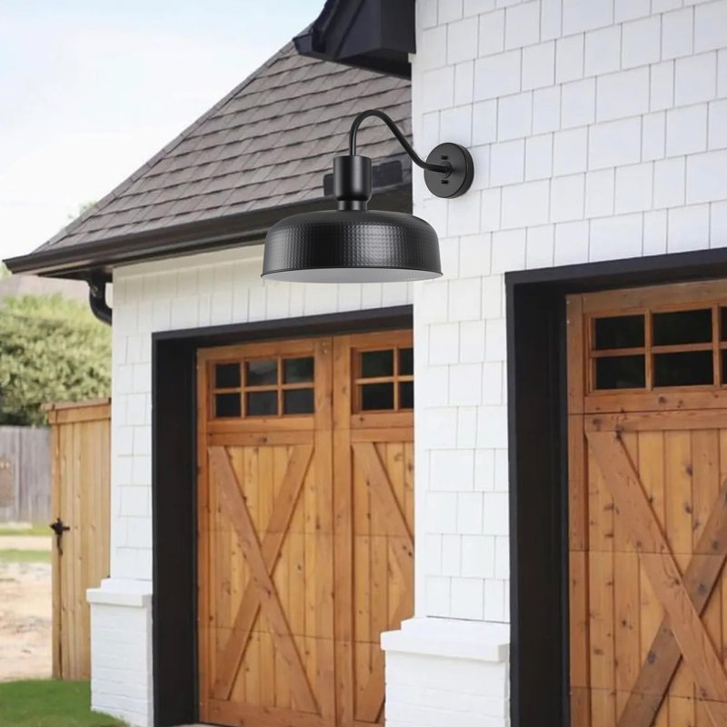 1-E26 60W Light Bulb 18.31inch Shade Oversize Classic Outdoor Wall Sconces, Black