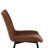 Brown Pu Leather Dining Chairs With Metal Leg, Set Of 4