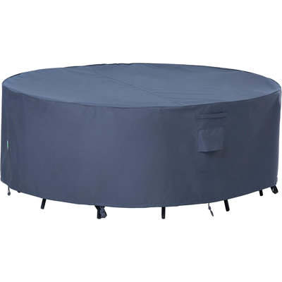 Housse pour table ronde d'extérieur imperméable de qualité supérieure: dernier tissu anti-déchirure, garantie de 3 ans