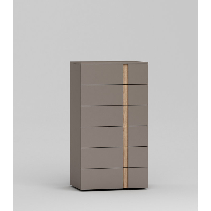 Terry Solid Wood 60cm W 6 - Drawer Chest of Drawers, Brown