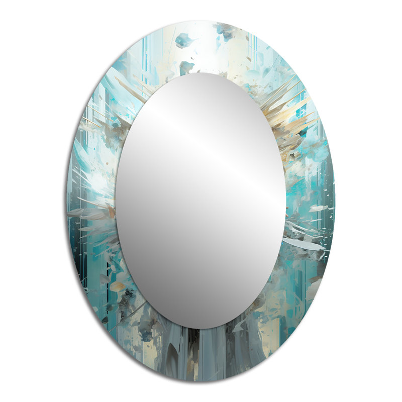 Angels Announcement Celestical Christianism - Grand miroir mural ovale sur métal, 40 po x 30 po