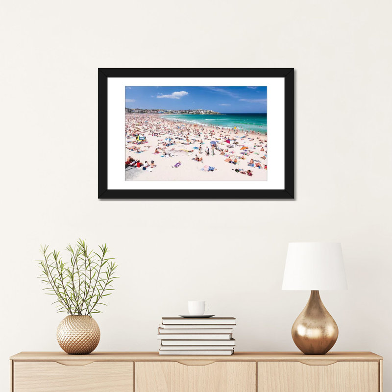 «New Year's Day, Bondi Beach, Sydney, Nouvelle-Galles du Sud, Australie», reproduction de photo sur toile tendue, Blanc