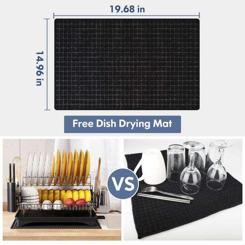 Caelum Countertop Dish Drainer Metal Dish Rack, Silver