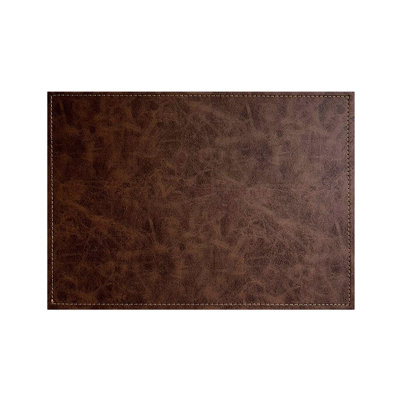 Ensemble de 4 napperons en cuir luxueux moka vegan