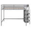 Full Size Loft Bed With Grey Built-in Storage And Mounting Facilities - Bedroom Asset Multi-purpose Stairs Space-1439397550
