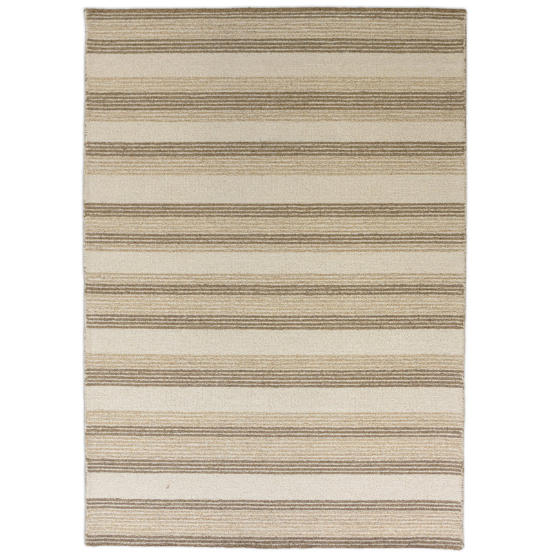 Tapis tufté à la main 100 % laine, Brun / Ivoire, 5 pi x 7 pi 6 po