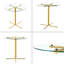 Table de bar ronde en verre, table de bar ronde de 36 pouces, plateau de table en verre trempé, support robuste à quatre colonnes plaqué chrome doré, convient aux tables de bar rondes transparentes dans les petits espaces, cuisines