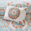 Ensemble d'édredon Boho pour lit simple TG avec motif floral turquoise et orange