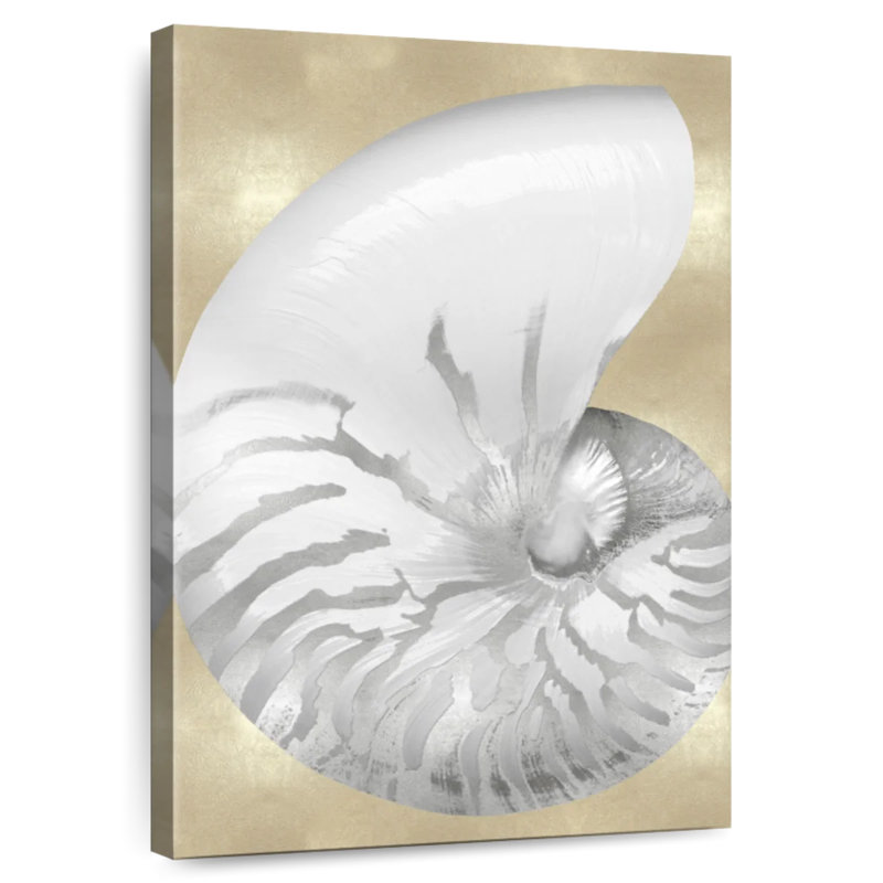 Aletra Silver Pearl Shell On Gold I, 48" H x 32" W