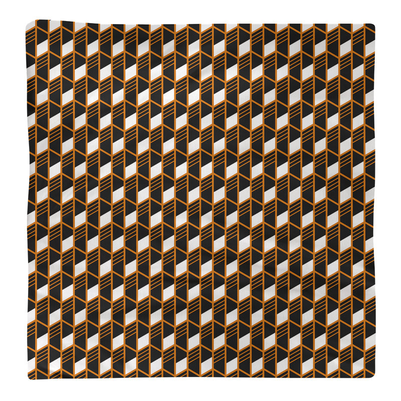 Serviette en coton à rayures géométriques classic, H 0,1 po x l 22 po x P 22 po, Orange, Sergé de polyester