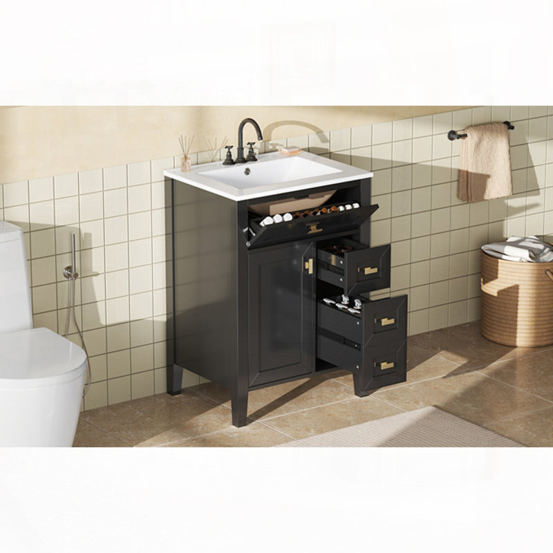Meuble-lavabo 24 po avec lavabo, Black