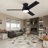 48" Black Lowe Profile Ceiling Fan With Light For Indoor