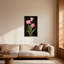 Plantes et fleurs tulipes roses sur fond noir et or-946678635