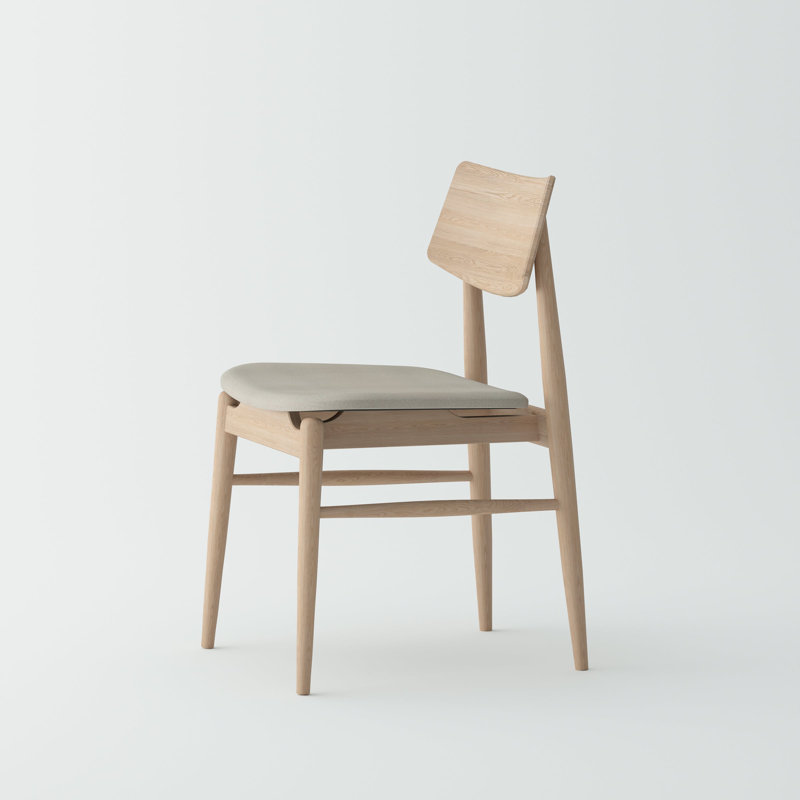Ensemble de 2 chaises de salle à manger Isabella Mid-Century Kenjanae, Naturel, Beige, 2
