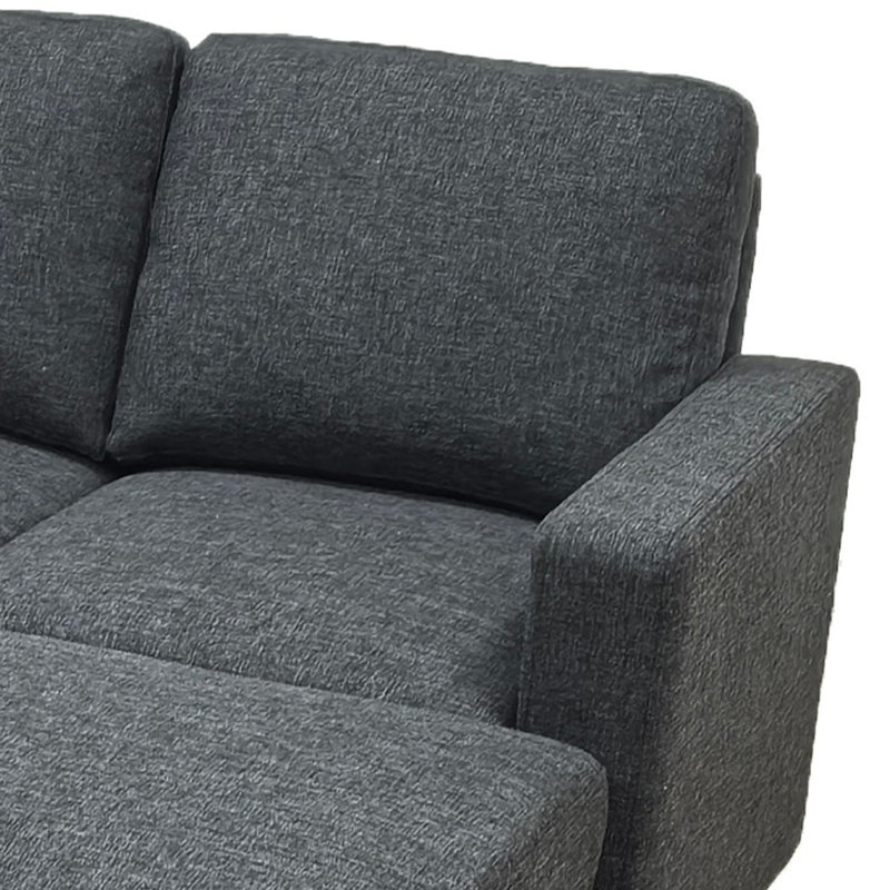 Linen Upholstered Modular Sectional With 2 Ottomans