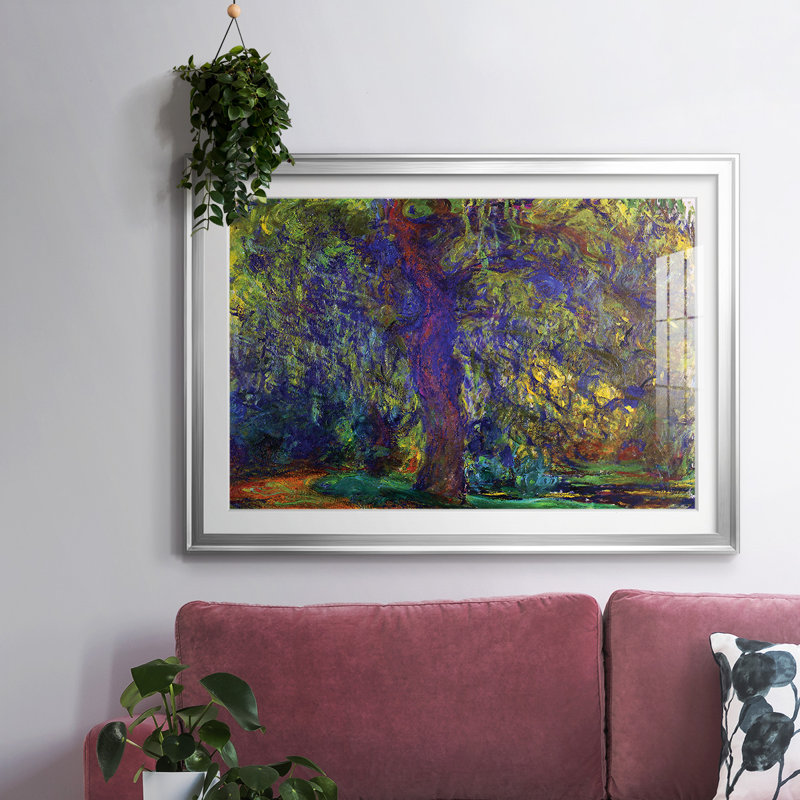 " Weeping Willow 1, 1918 ", 15" H x 21" W x 1.5 D, Silver