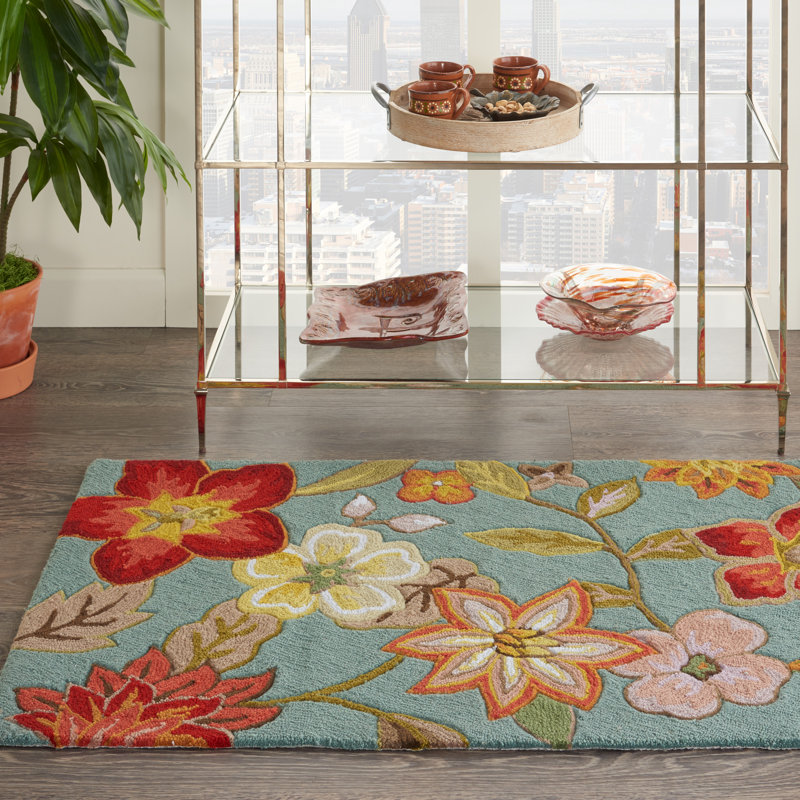 Floral Hand Woven Area Rug, Rectangle 244 x 320cm
