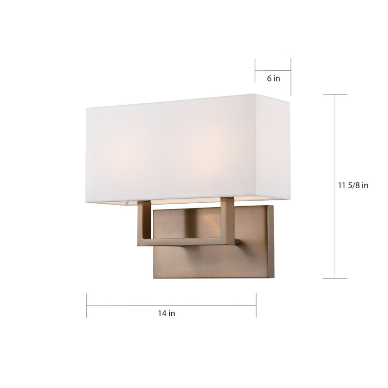2 - Light Dimmable Vanity Light, Burnished Brass