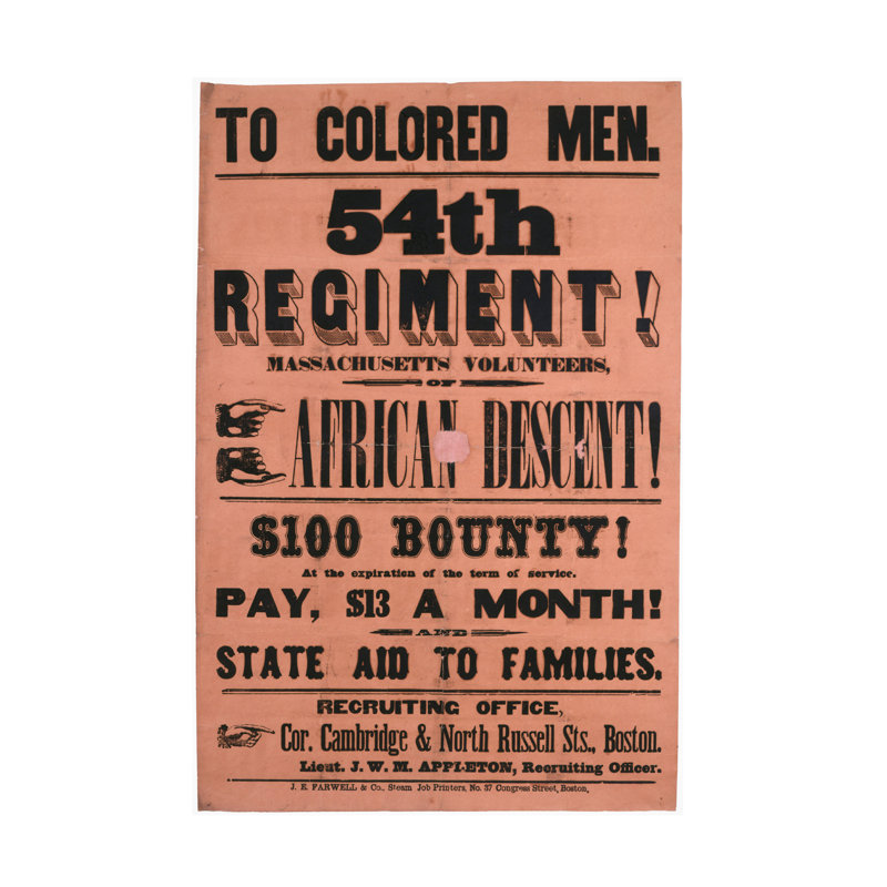 «American School 54Th Regiment Massachusetts Volunteers, 1863, art sur toile, H 19 po x l 12 po