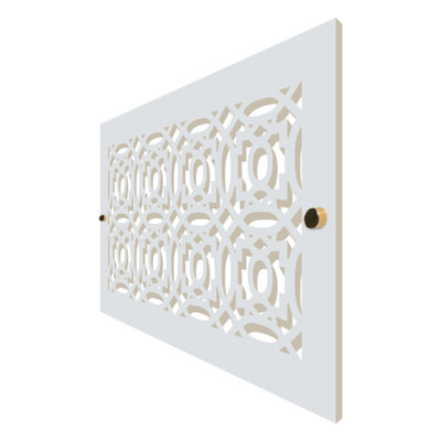 Registres muraux et de plafond Stellar Air White avec vis en laiton - 6 x 10 (ouverture de conduit) 8 x 12 - marocain