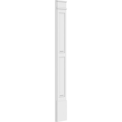TruCraft Two Equal Raised Panel Pilaster w/ Decorative Capital & Base, 10"W x 82"H x 2"P Base Can Be Trimmed Up To 6 5/8", Architectural Grade PVC, Sold As Pair