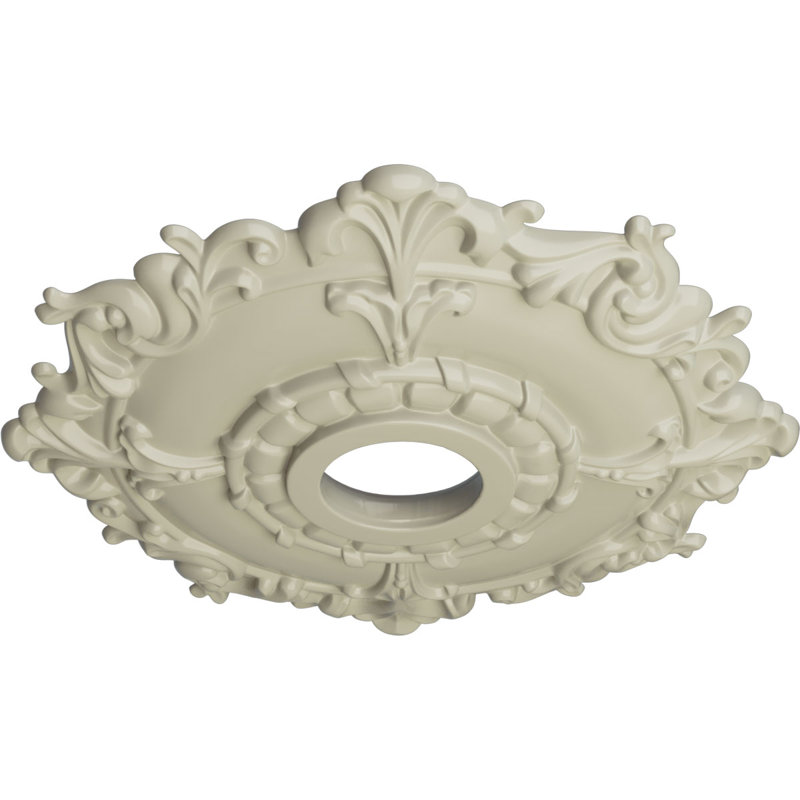 Médaillon de plafond Endurathane Pompeii, DO 18 7/8 po x P 1 1/2 po (pour auvents jusqu'à 2 po), finition de foyer en pierre peinte à la main