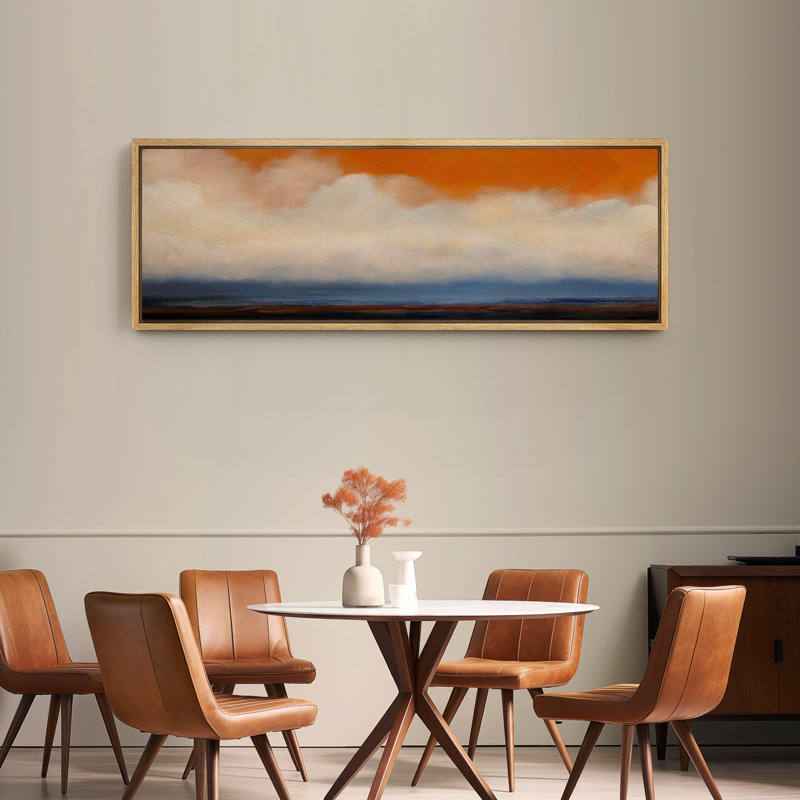 «Orange» et «Blue Horizon Cloudscape», grande impression sur toile encadrée - décor de ciel abstrait moderne, Naturel