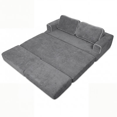 Boneless 71" Modular Sleeper Sectional Sofa with one Ottoman